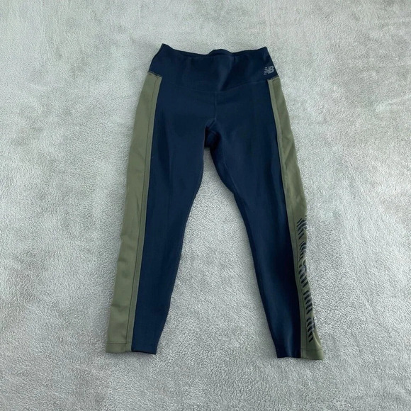 New Balance Womens Athletic Leggings *no tags* Olive & Navy  4715 - Picture 1 of 8